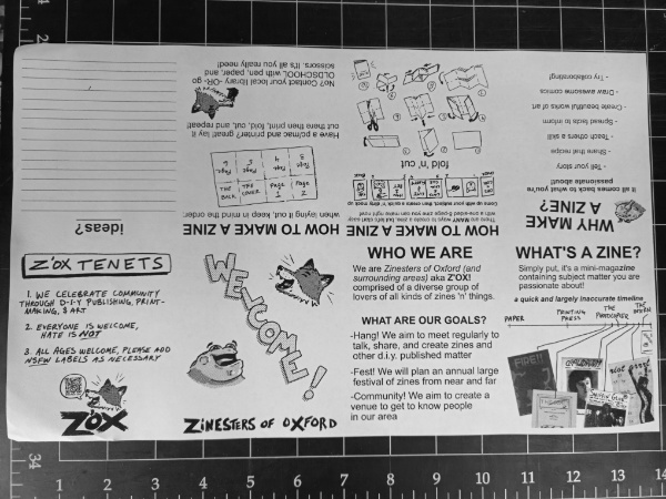 image of printed zine before folding